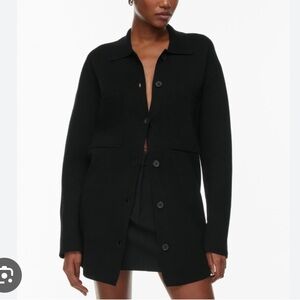 Aritzia Babaton Society sweater cardigan black size small